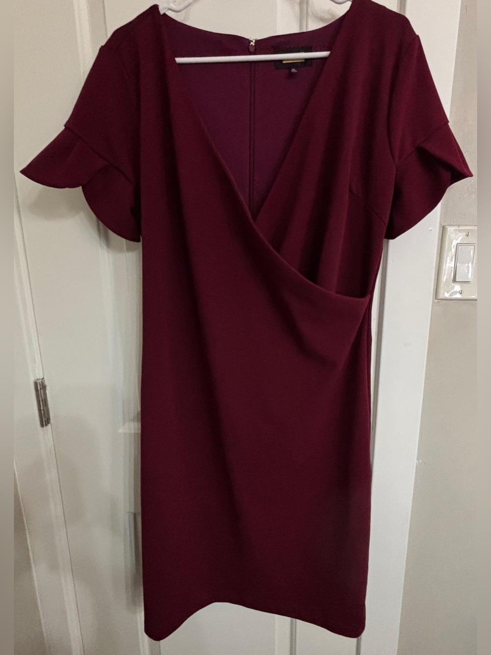 ALEXIA ADMOR Women's Burgundy Wrap-Front Dress Size Extra Large